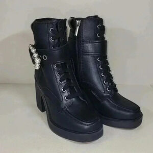 Karl Lagerfeld Dottie Lace-Up Boot in Black